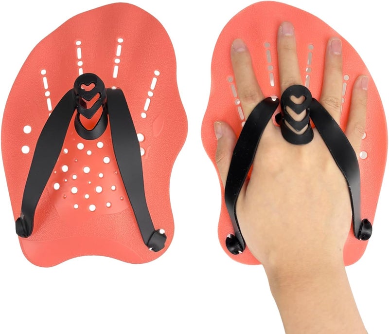 MCSDFN 2 Pcs Swim Hand Paddles, Swim Paddles with Adjustable Straps for Lap Swimming Training Hand Paddles for Novice and Professional Use - Image 1